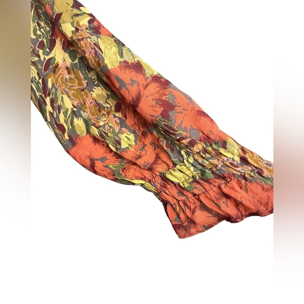 Vtg Sundance 100% Silk Floral Midi Dress – Boho Cottagecore Autumn Romance — 8 - Picture 8 of 12